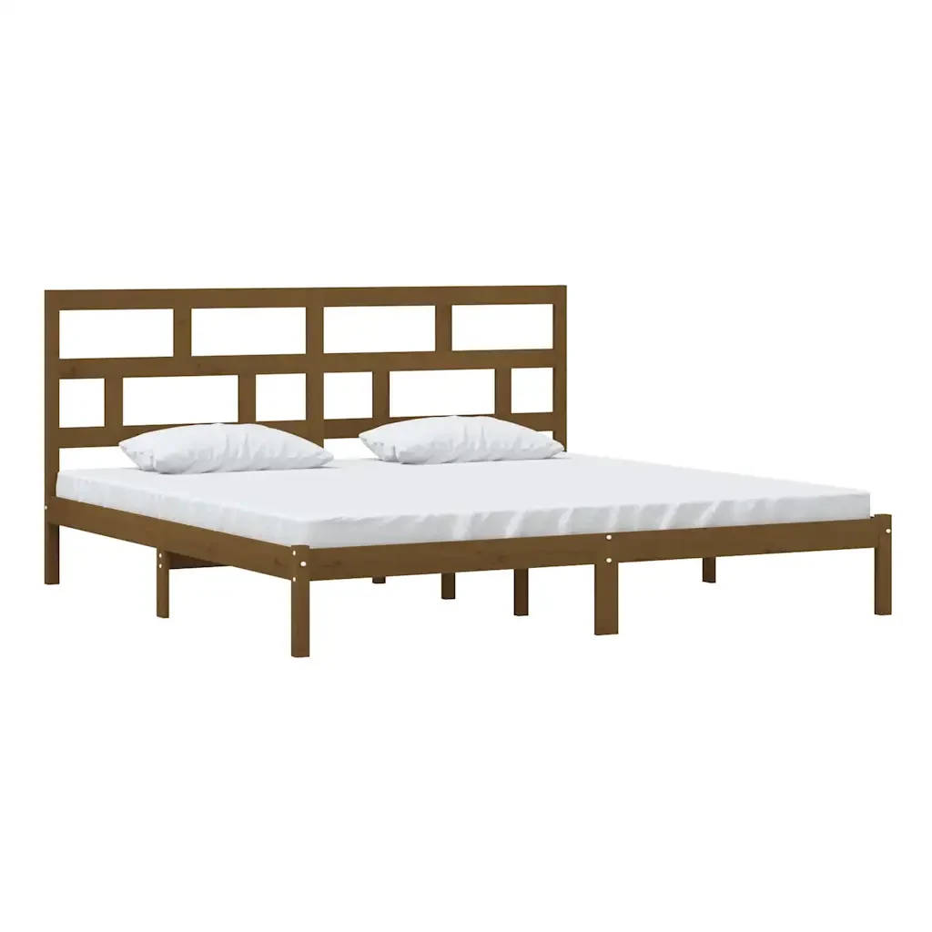 Letto matrimoniale | Letto per adulti | Giroletto Ambra senza Materasso in Legno di Pino 200x200 cm - Image 3