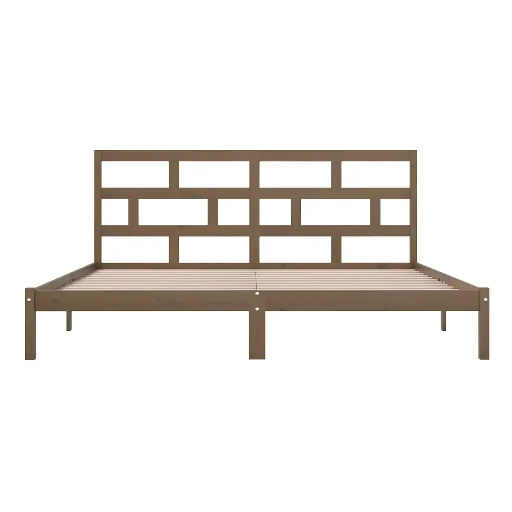 Letto matrimoniale | Letto per adulti | Giroletto Ambra senza Materasso in Legno di Pino 200x200 cm - Image 5