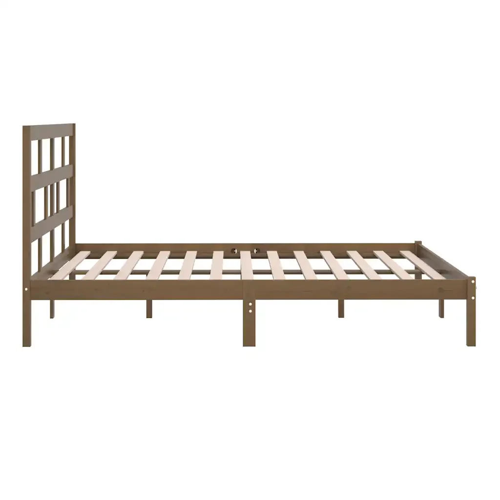 Letto matrimoniale | Letto per adulti | Giroletto Ambra senza Materasso in Legno di Pino 200x200 cm - Image 6