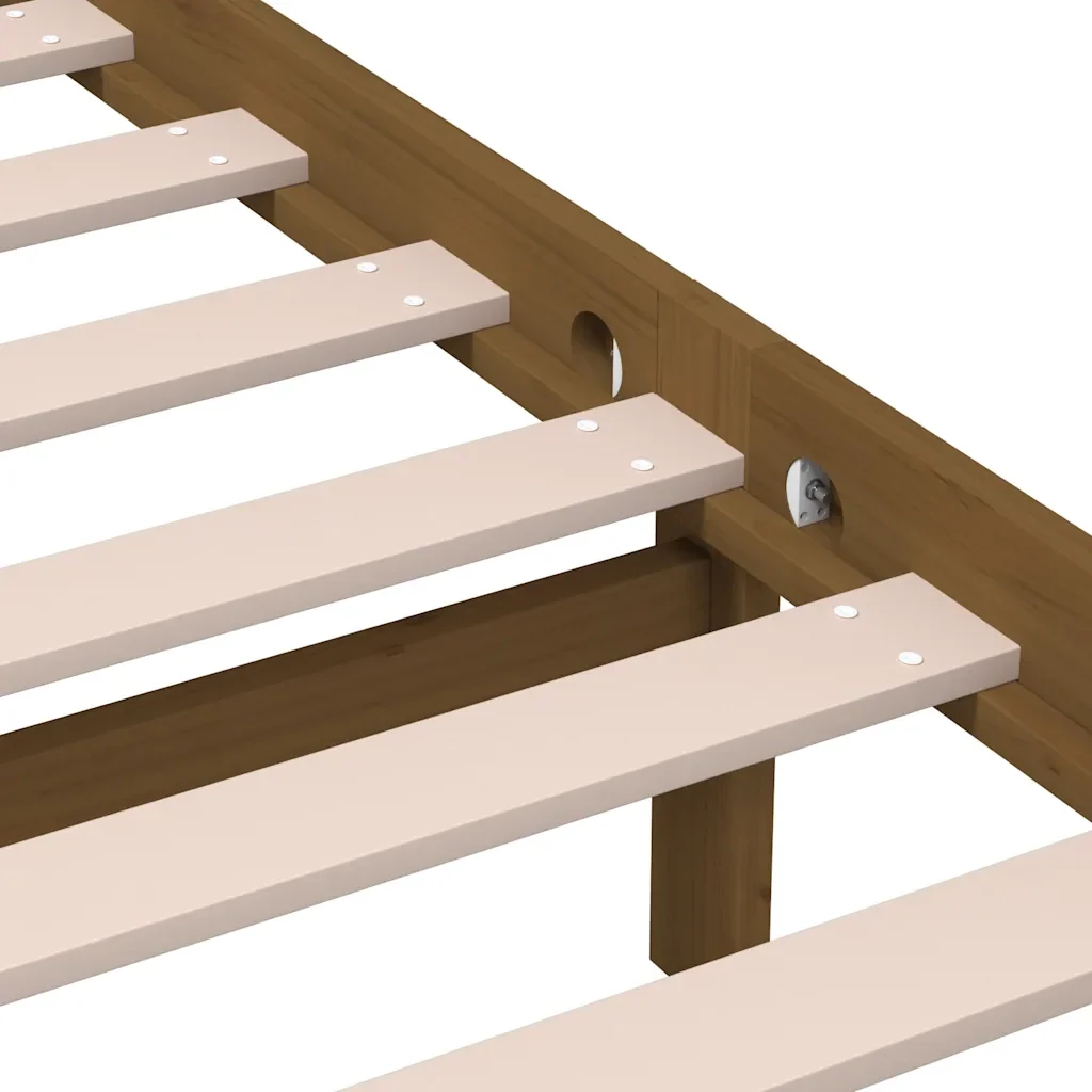 Letto matrimoniale | Letto per adulti | Giroletto Ambra senza Materasso in Legno di Pino 200x200 cm - Image 8