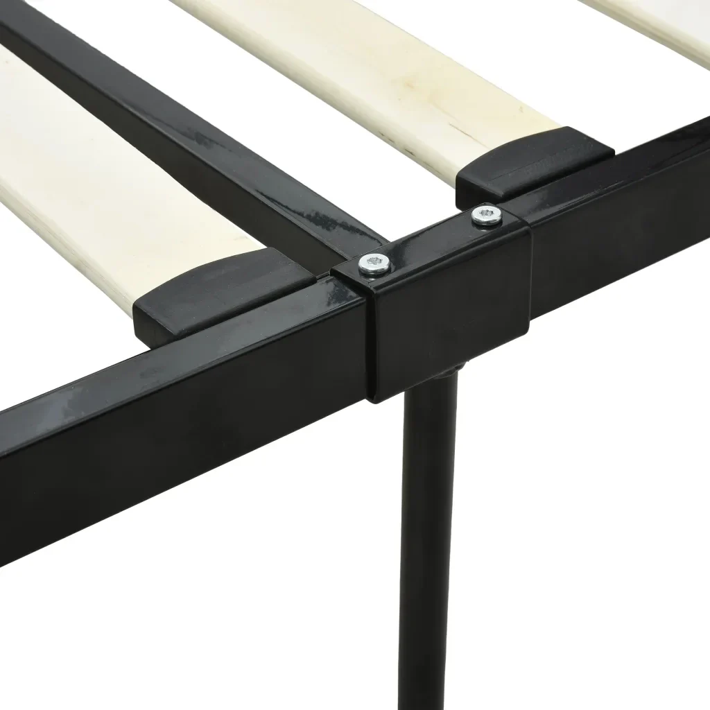 Letto matrimoniale | Letto per adulti | Giroletto Baldacchino senza Materasso Nero 140x200 cm Metallo - Image 6