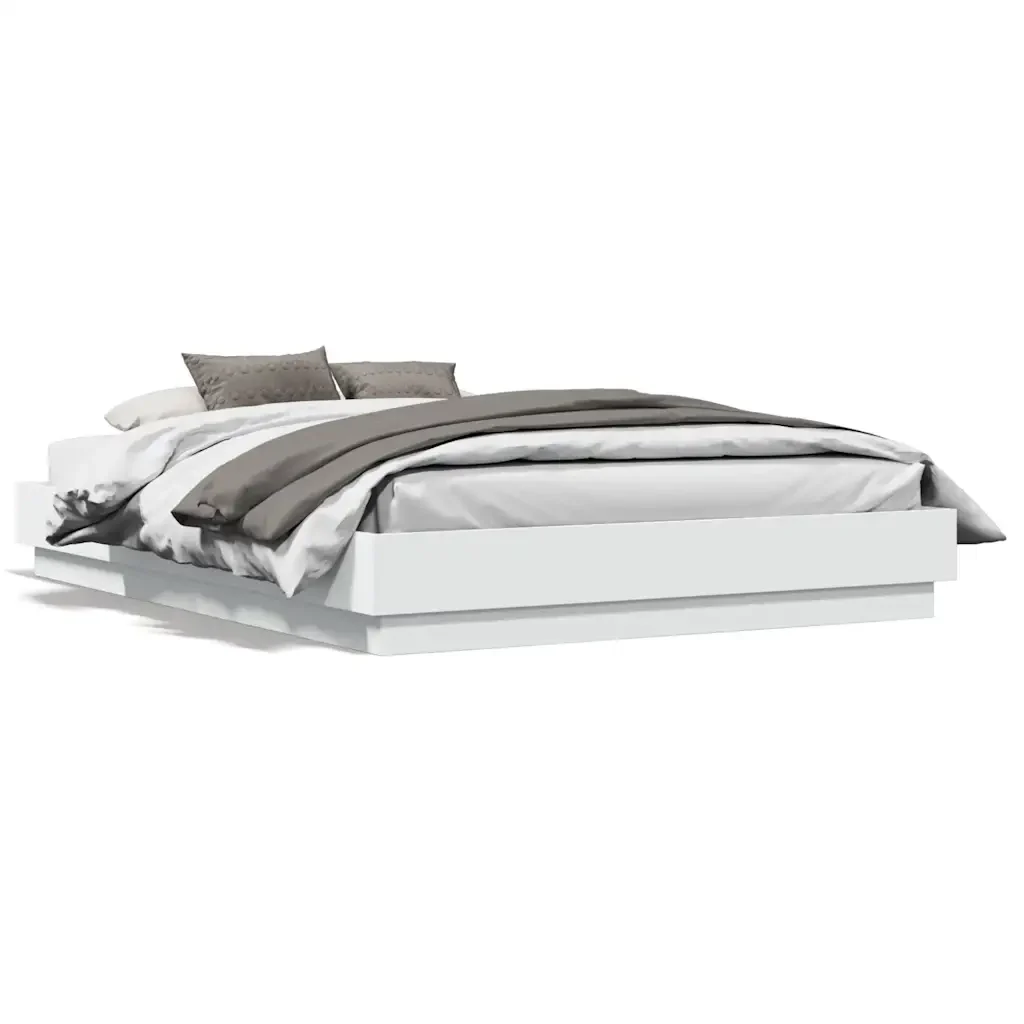 Letto matrimoniale | Letto per adulti | Giroletto Bianco 120x190 cm in Legno Multistrato - Image 3