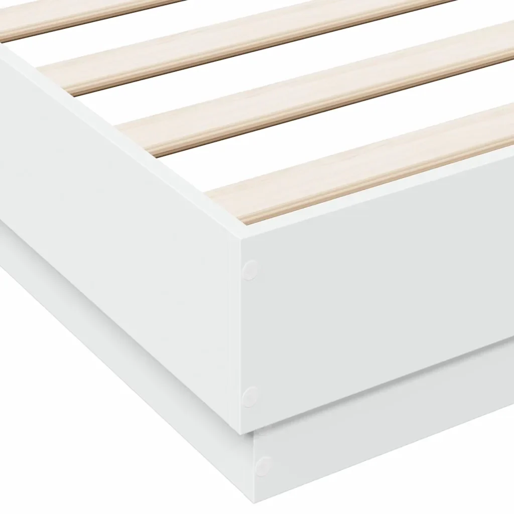 Letto matrimoniale | Letto per adulti | Giroletto Bianco 120x190 cm in Legno Multistrato - Image 6