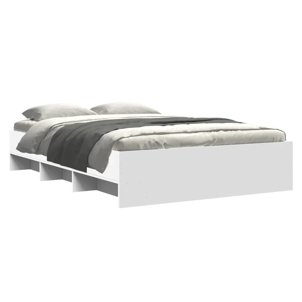 Letto matrimoniale | Letto per adulti | Giroletto Bianco 120x190 cm in Legno Multistrato - Image 4