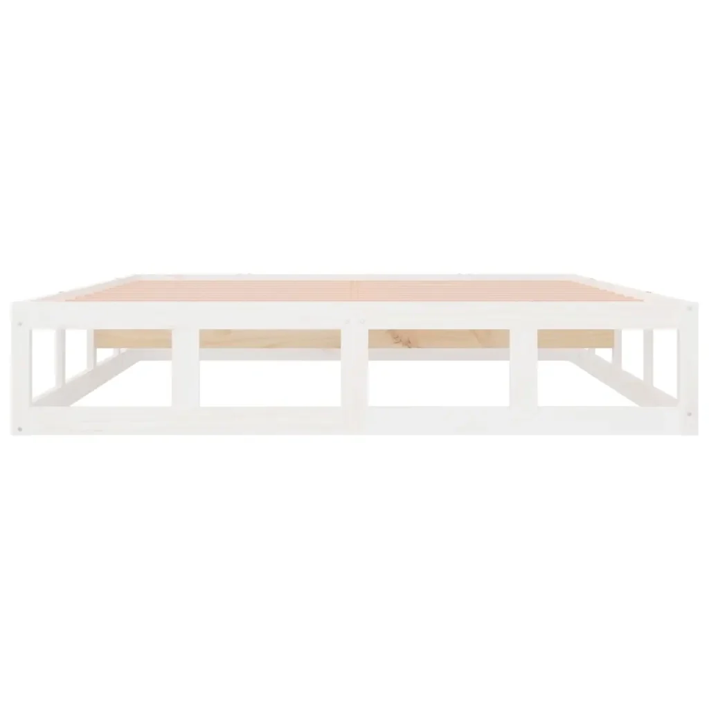 Letto matrimoniale | Letto per adulti | Giroletto Bianco 120x190 cm Small Double in Legno Massello - Image 5