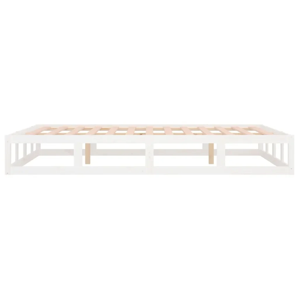 Letto matrimoniale | Letto per adulti | Giroletto Bianco 120x190 cm Small Double in Legno Massello - Image 7