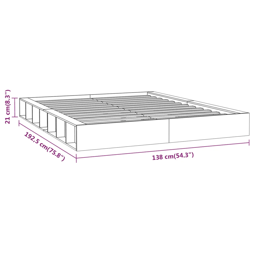 Letto matrimoniale | Letto per adulti | Giroletto Bianco 120x190 cm Small Double in Legno Massello - Image 8