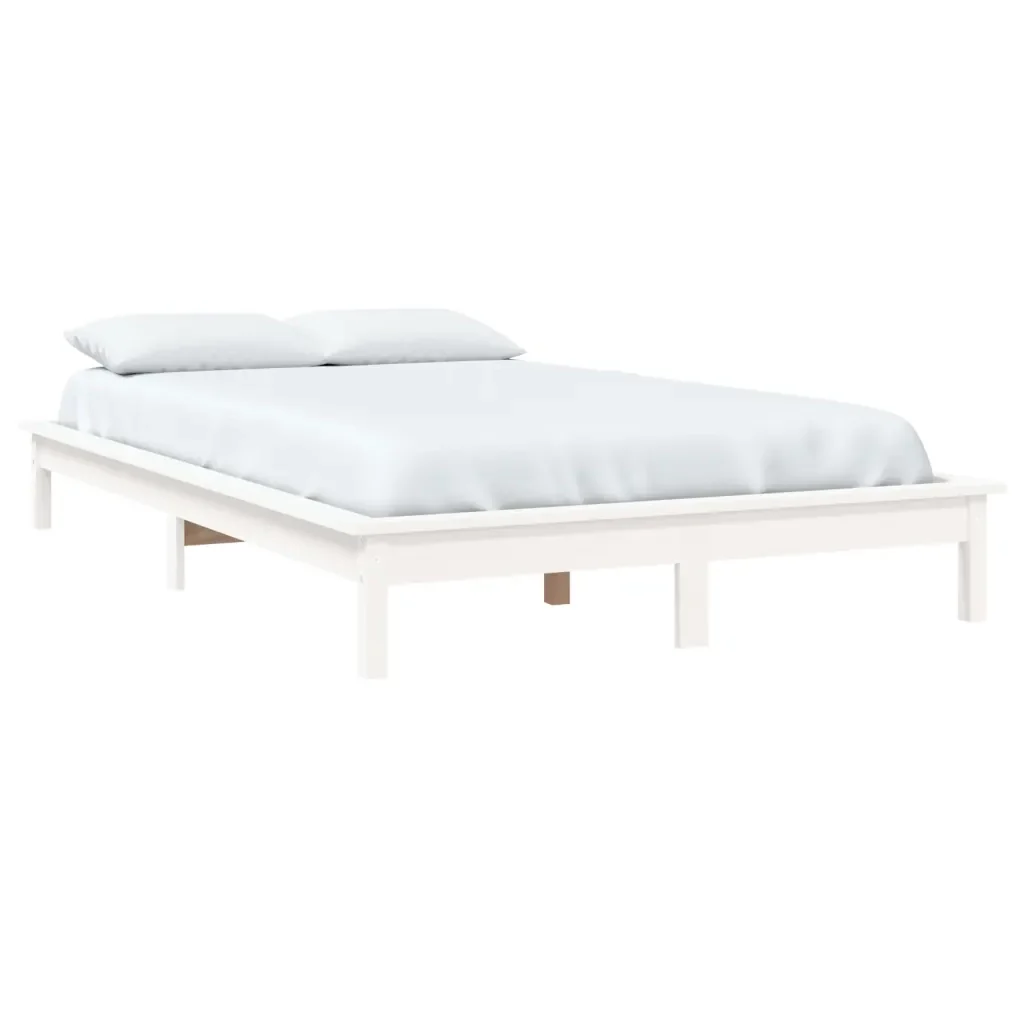 Letto matrimoniale | Letto per adulti | Giroletto Bianco 120x200 cm in Legno Massello di Pino - Image 4