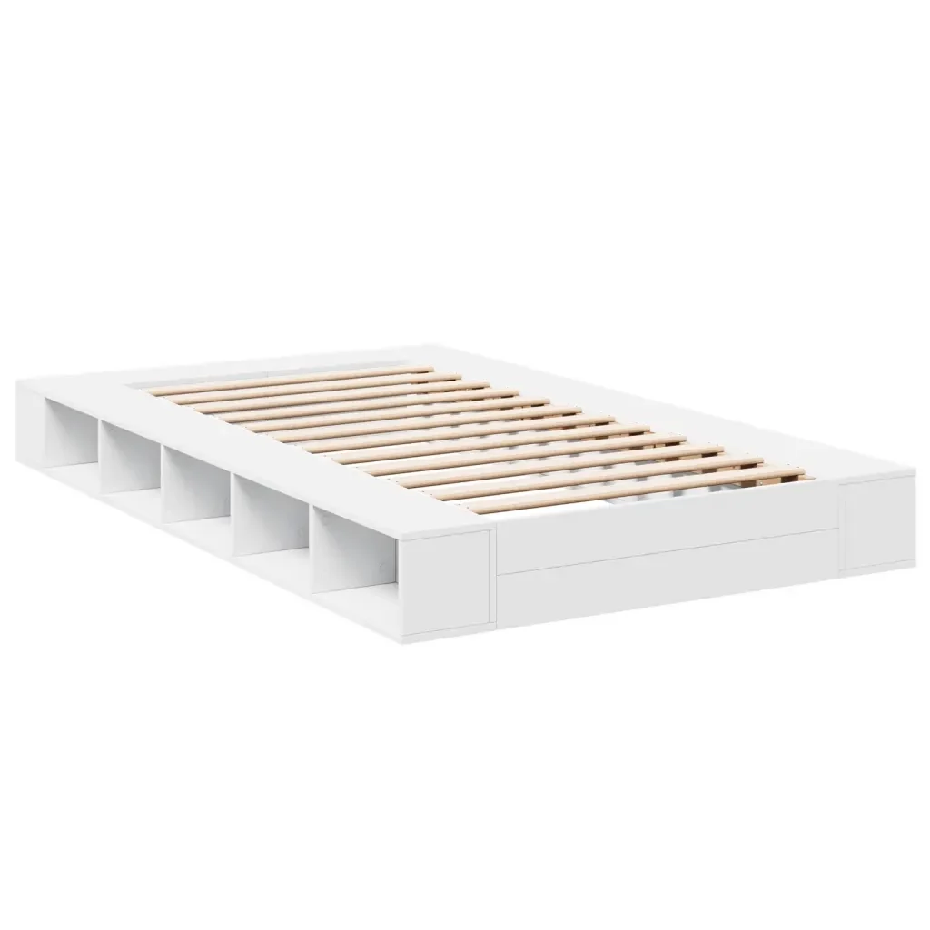 Letto matrimoniale | Letto per adulti | Giroletto Bianco 120x200 cm in Legno Multistrato - Image 6