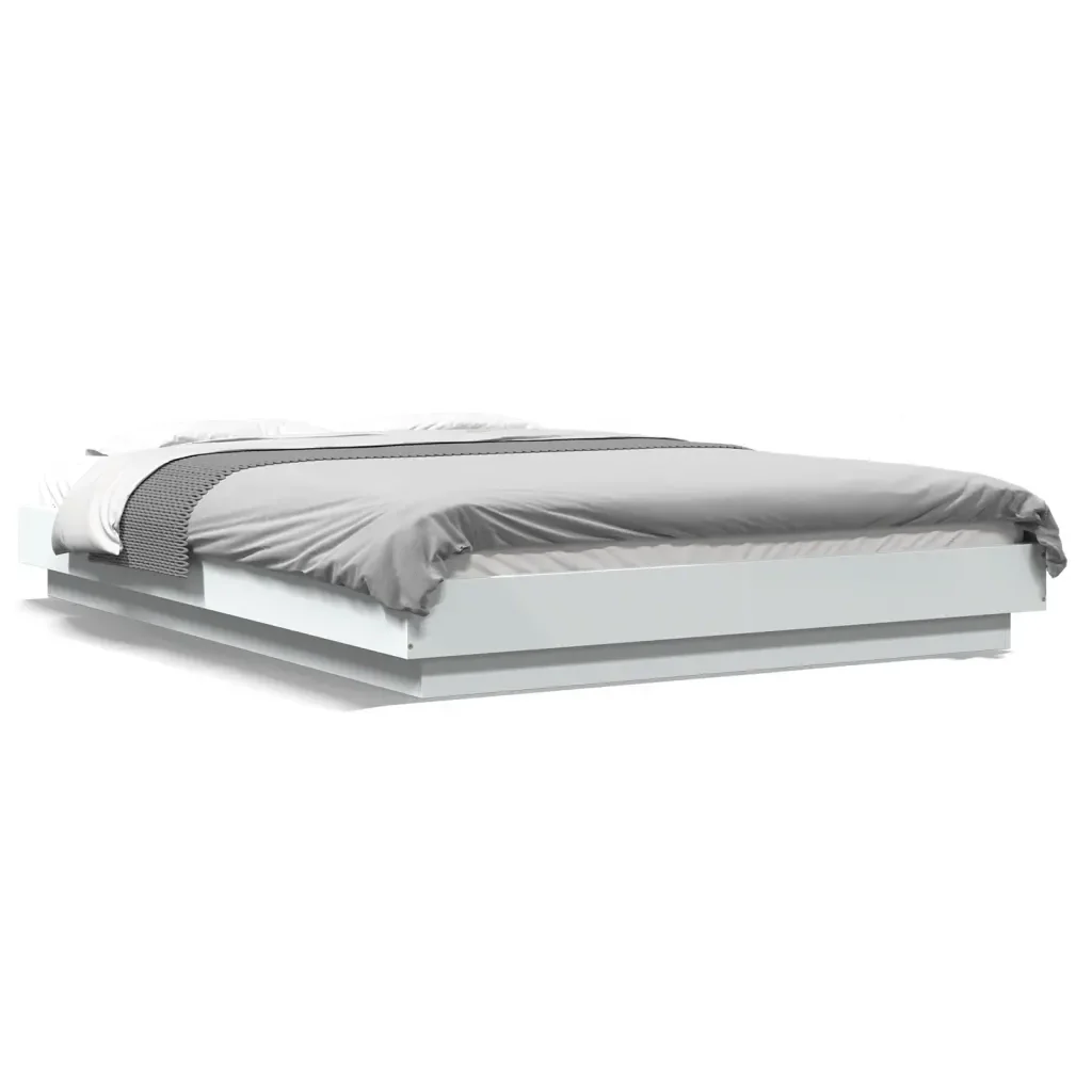 Letto matrimoniale | Letto per adulti | Giroletto Bianco 120x200 cm in Legno Multistrato