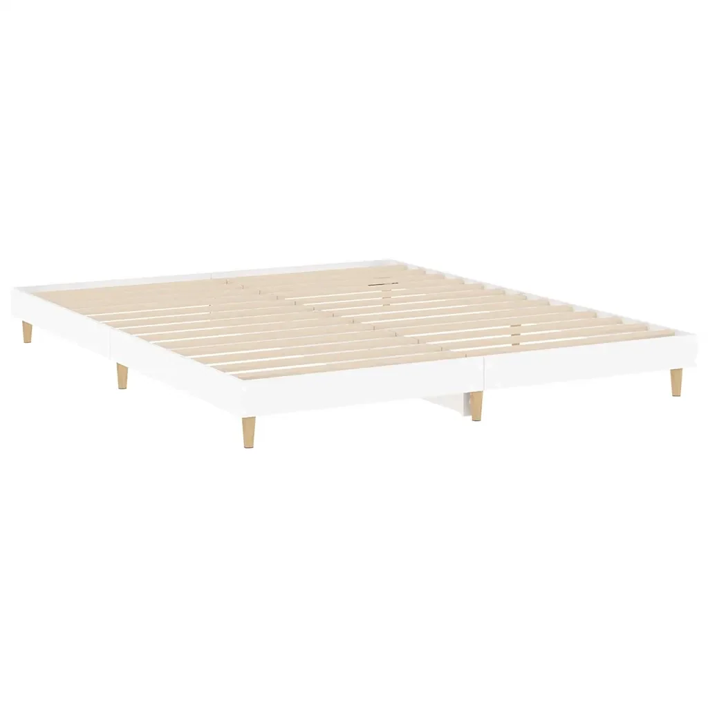 Letto matrimoniale | Letto per adulti | Giroletto Bianco 120x200 cm in Legno Multistrato - Image 5