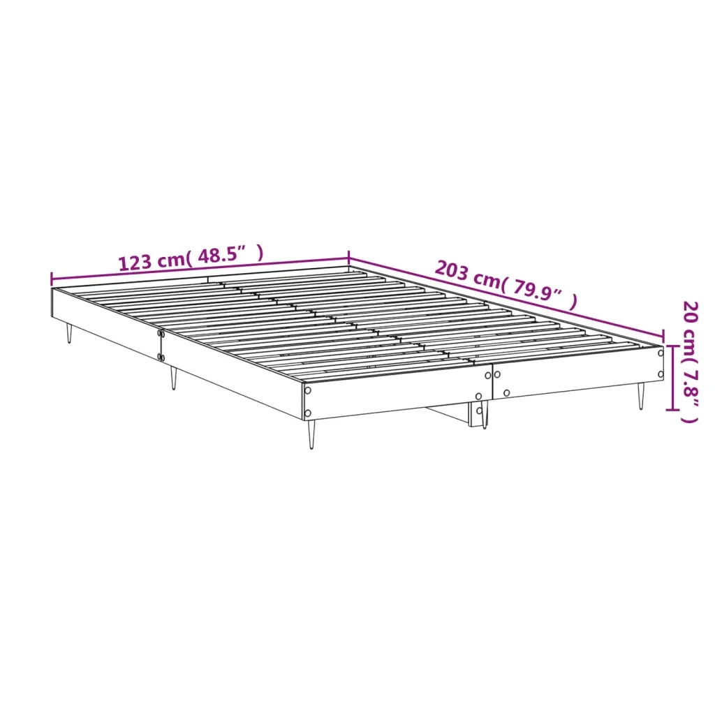 Letto matrimoniale | Letto per adulti | Giroletto Bianco 120x200 cm in Legno Multistrato - Image 9