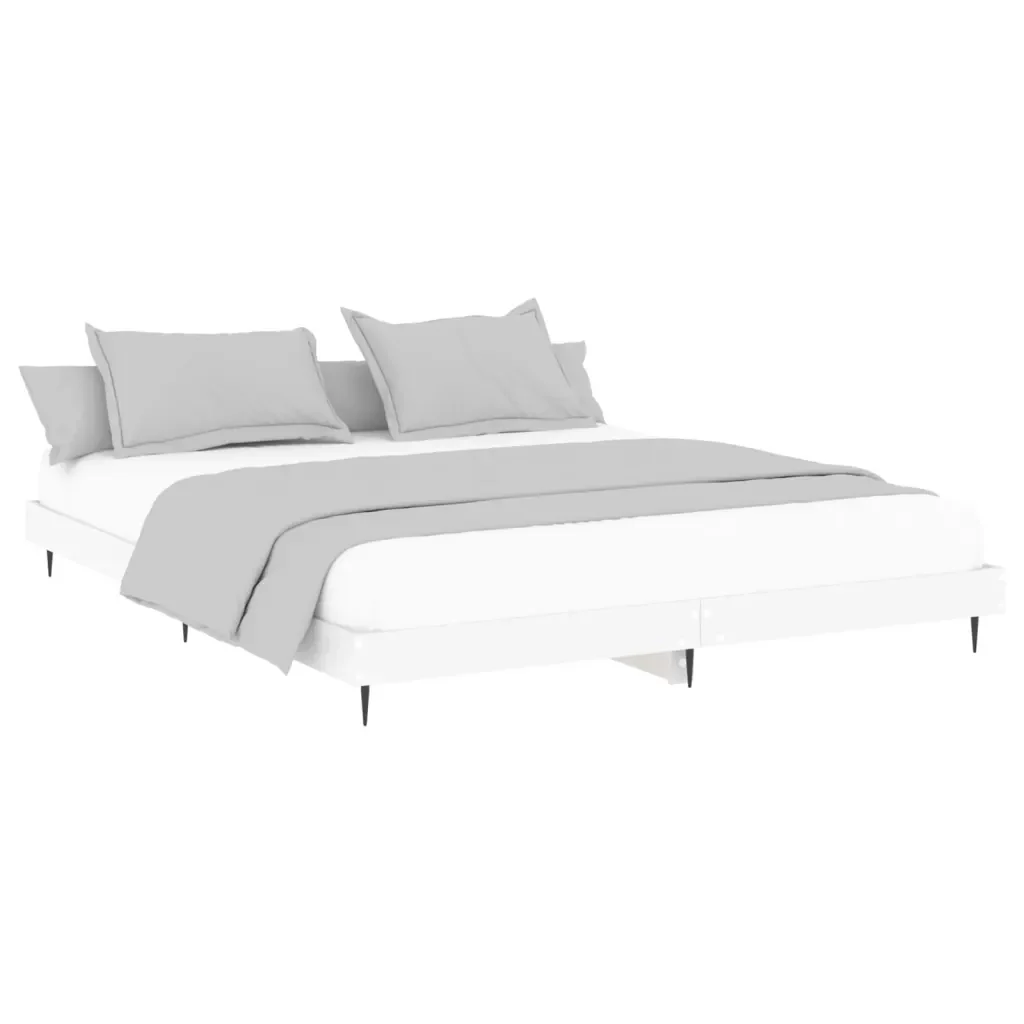 Letto matrimoniale | Letto per adulti | Giroletto Bianco 120x200 cm in Legno Multistrato - Image 4