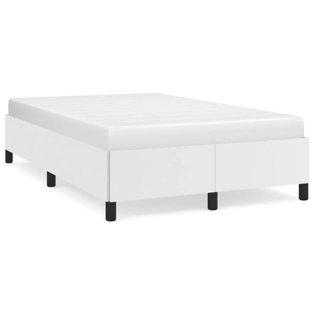 Letto matrimoniale | Letto per adulti | Giroletto Bianco 120x200 cm in Similpelle