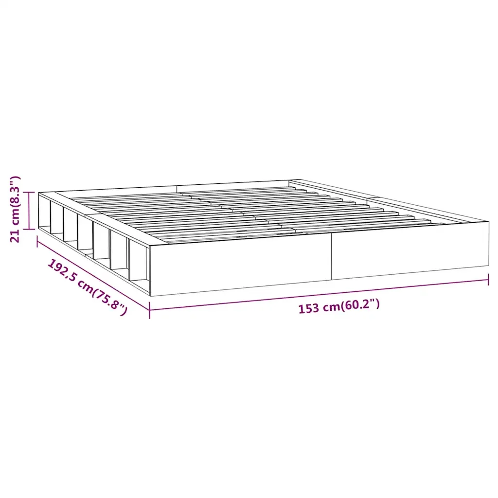 Letto matrimoniale | Letto per adulti | Giroletto Bianco 135x190 cm Double in legno Massello - Image 8