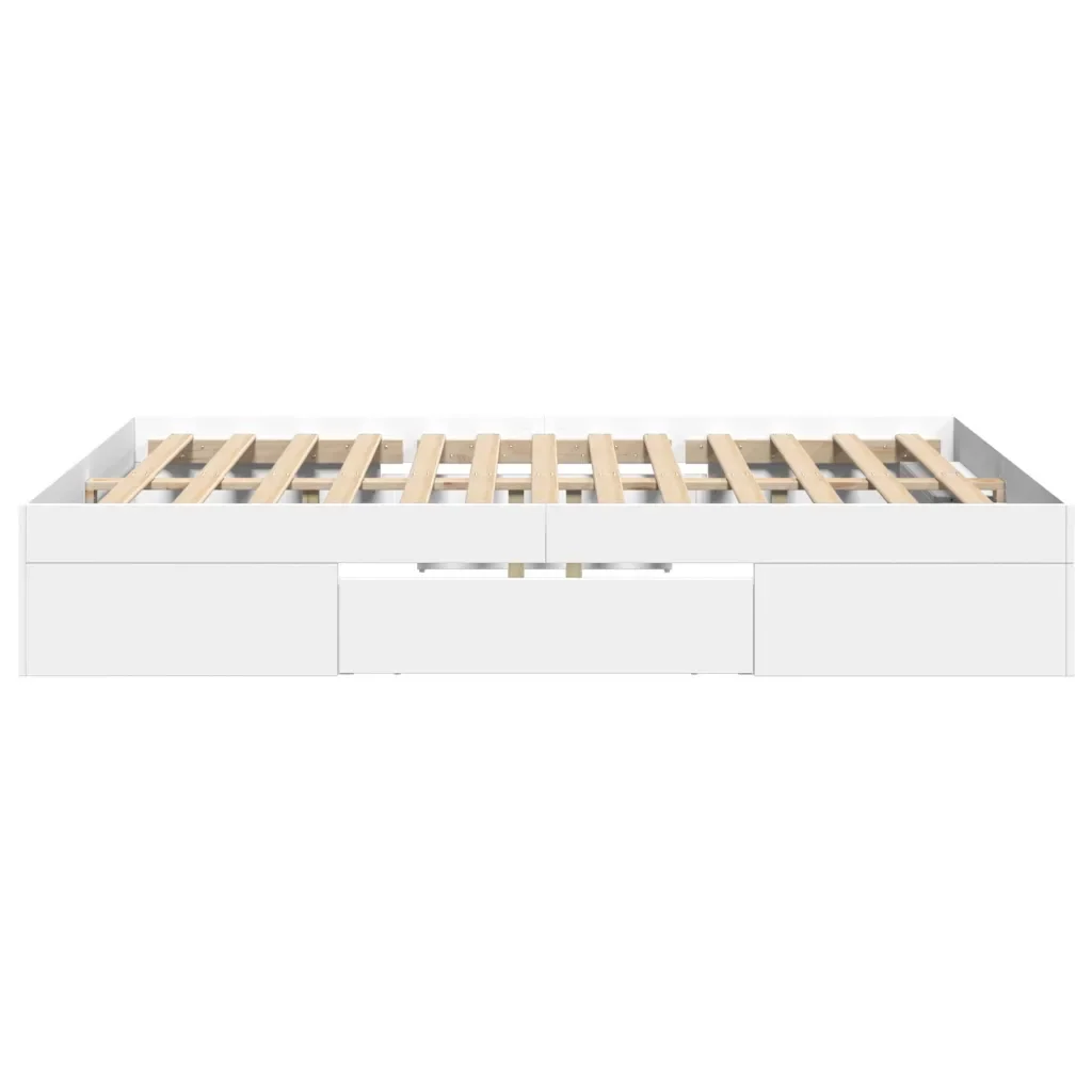 Letto matrimoniale | Letto per adulti | Giroletto Bianco 135x190 cm in Legno Multistrato - Image 6