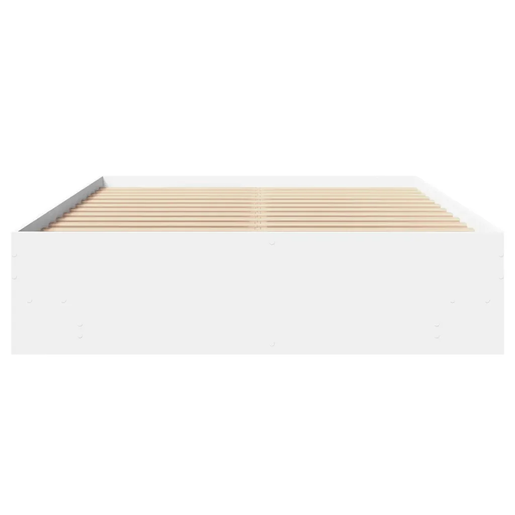 Letto matrimoniale | Letto per adulti | Giroletto Bianco 135x190 cm in Legno Multistrato - Image 5