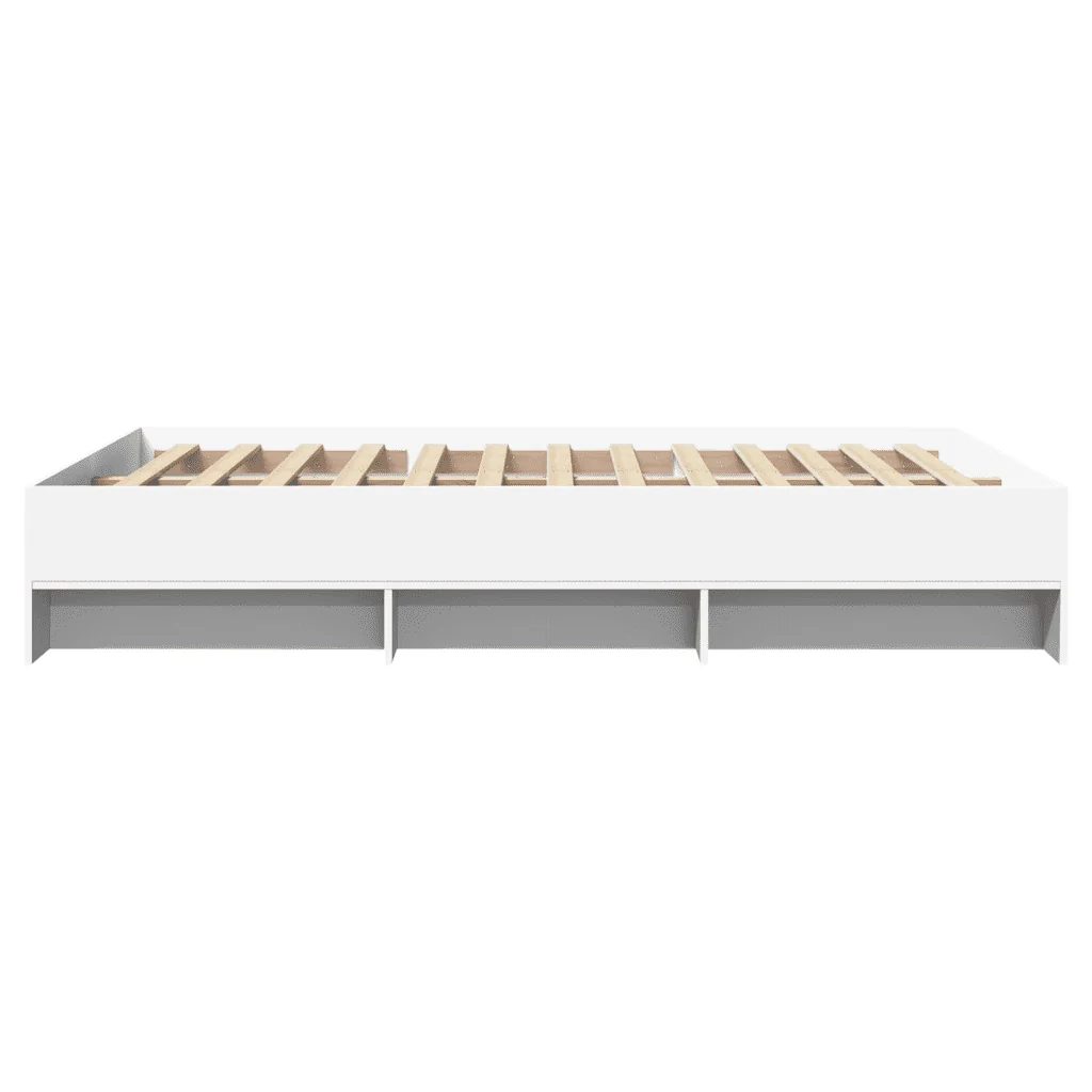 Letto matrimoniale | Letto per adulti | Giroletto Bianco 135x190 cm in Legno Multistrato - Image 6