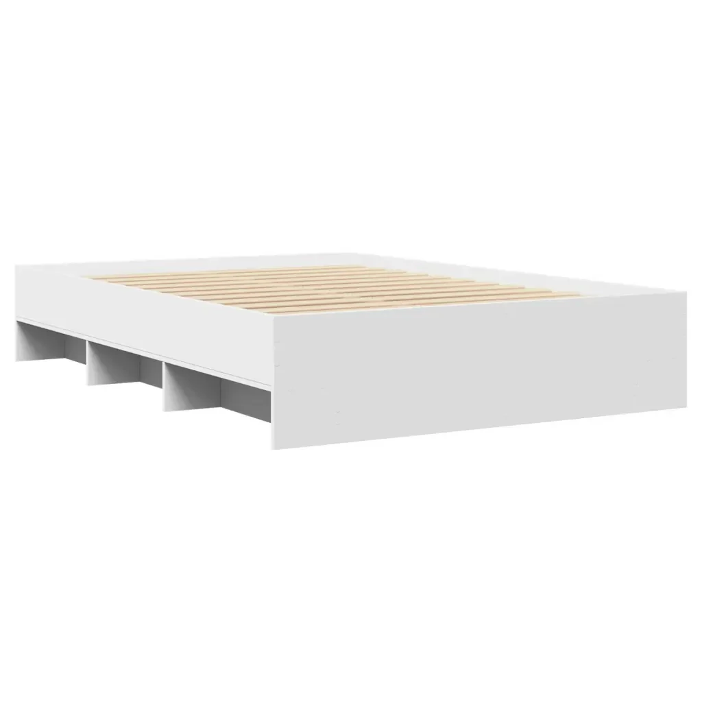 Letto matrimoniale | Letto per adulti | Giroletto Bianco 135x190 cm in Legno Multistrato - Image 7