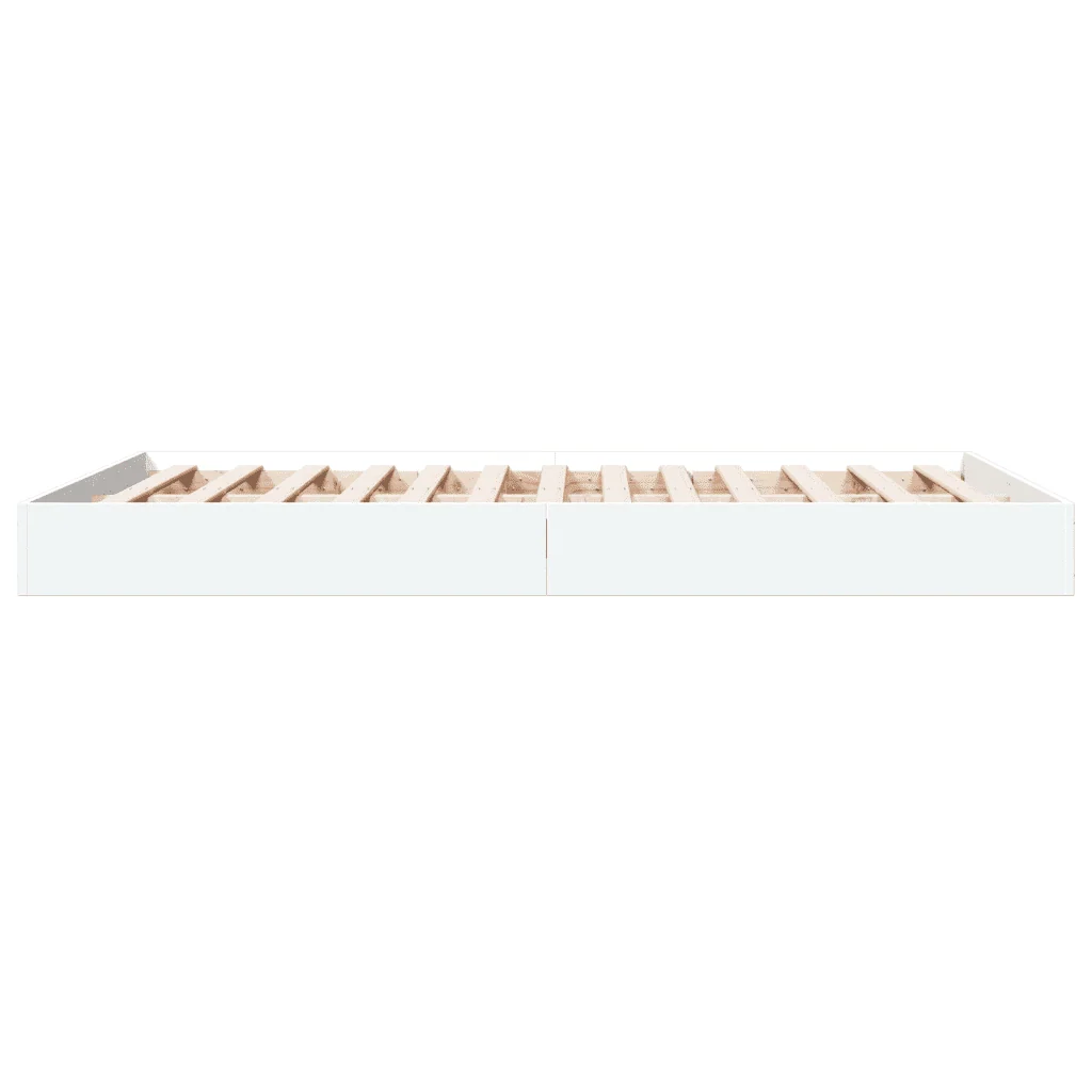 Letto matrimoniale | Letto per adulti | Giroletto Bianco 135x190 cm in Legno Multistrato - Image 5