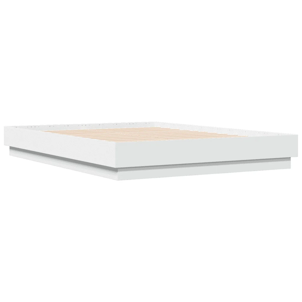 Letto matrimoniale | Letto per adulti | Giroletto Bianco 135x190 cm in Legno Multistrato - Image 4