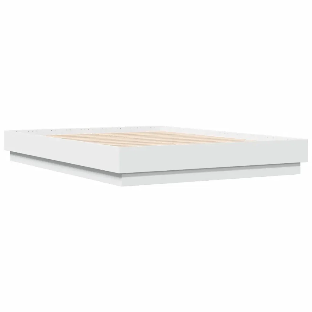 Letto matrimoniale | Letto per adulti | Giroletto Bianco 135x190 cm in Legno Multistrato - Image 6