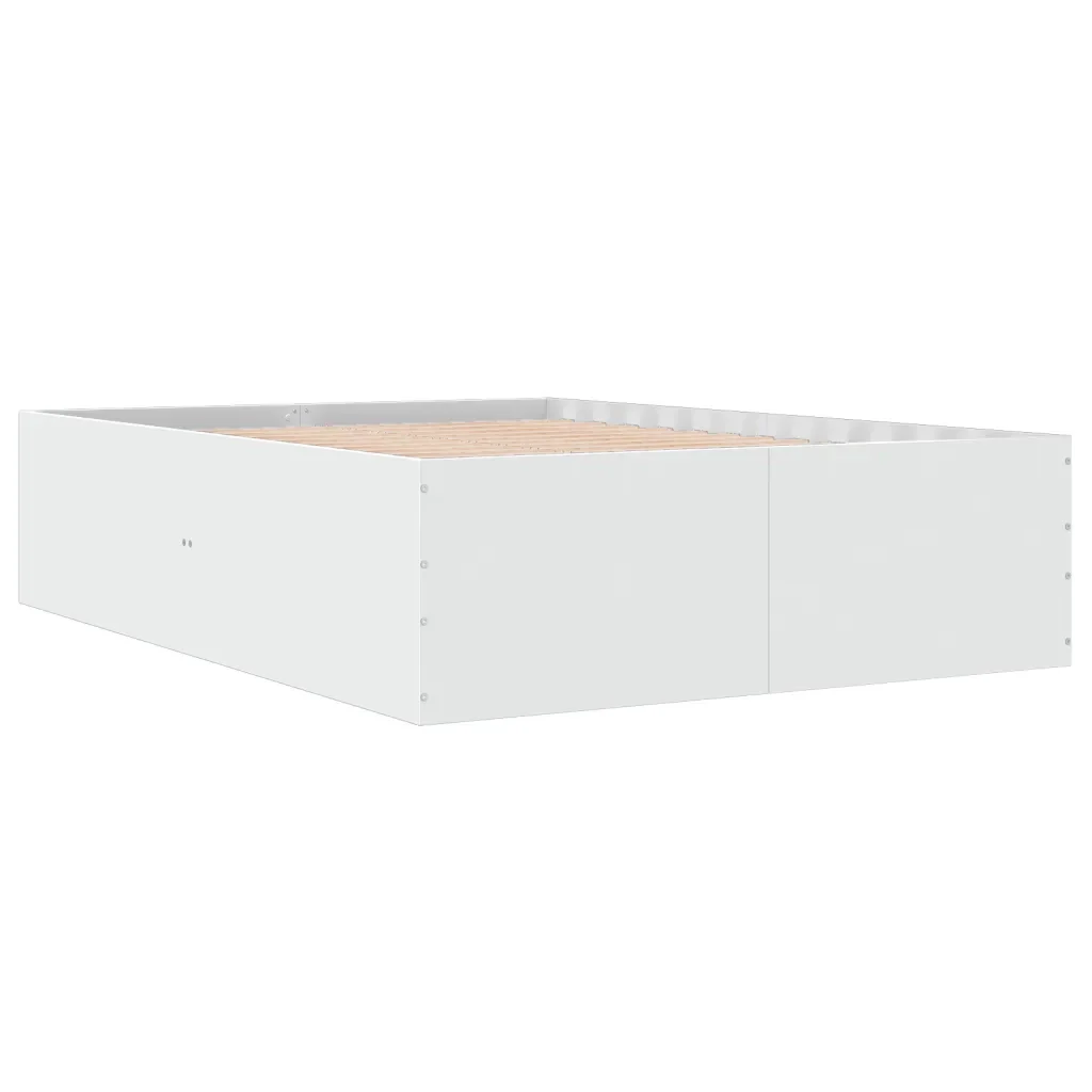 Letto matrimoniale | Letto per adulti | Giroletto Bianco 135x190 cm in Legno Multistrato - Image 4