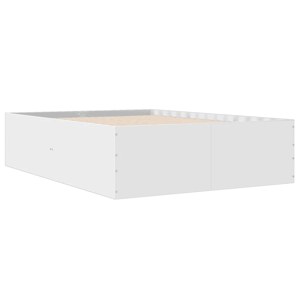 Letto matrimoniale | Letto per adulti | Giroletto Bianco 135x190 cm in Legno Multistrato - Image 6
