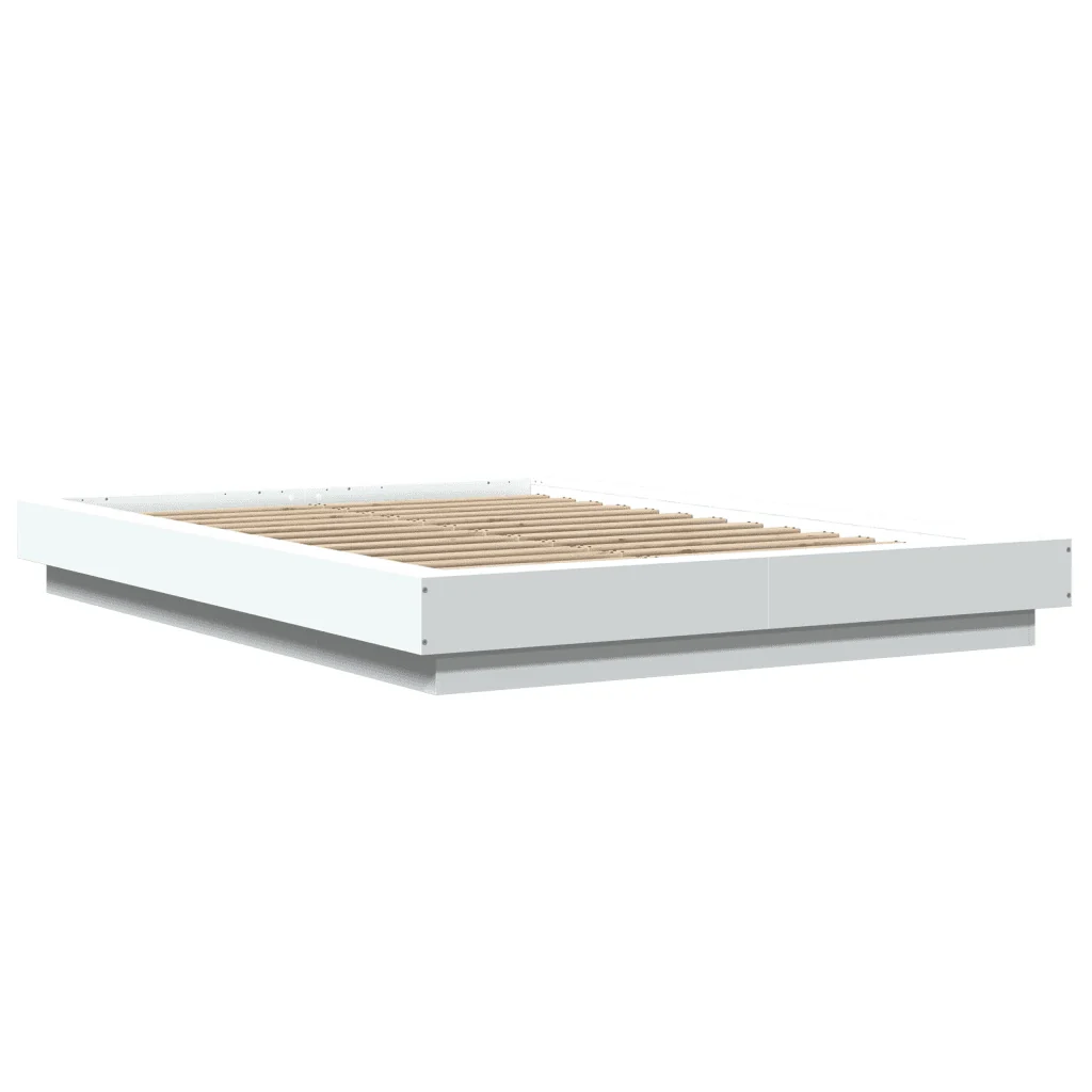 Letto matrimoniale | Letto per adulti | Giroletto Bianco 135x190 cm in Legno Multistrato - Image 3