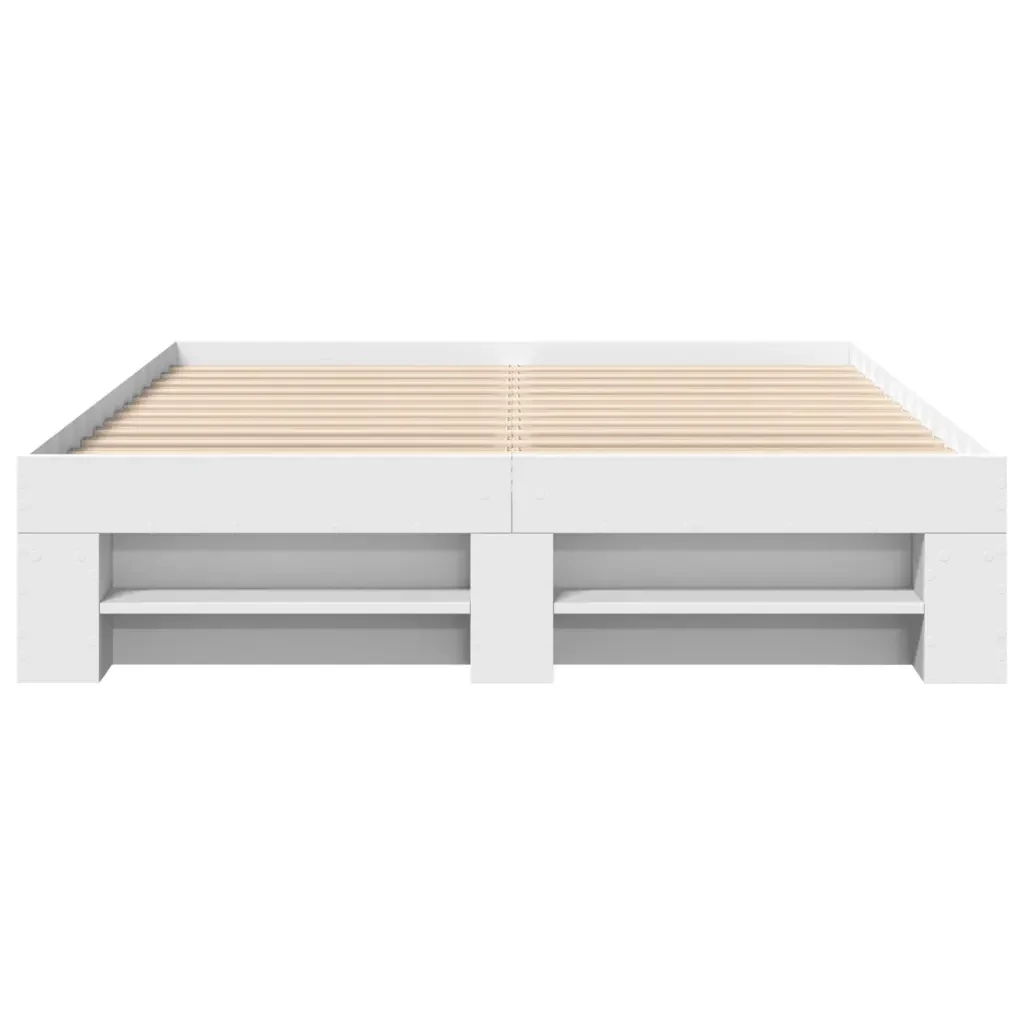 Letto matrimoniale | Letto per adulti | Giroletto Bianco 140x190 cm in Legno Multistrato - Image 5
