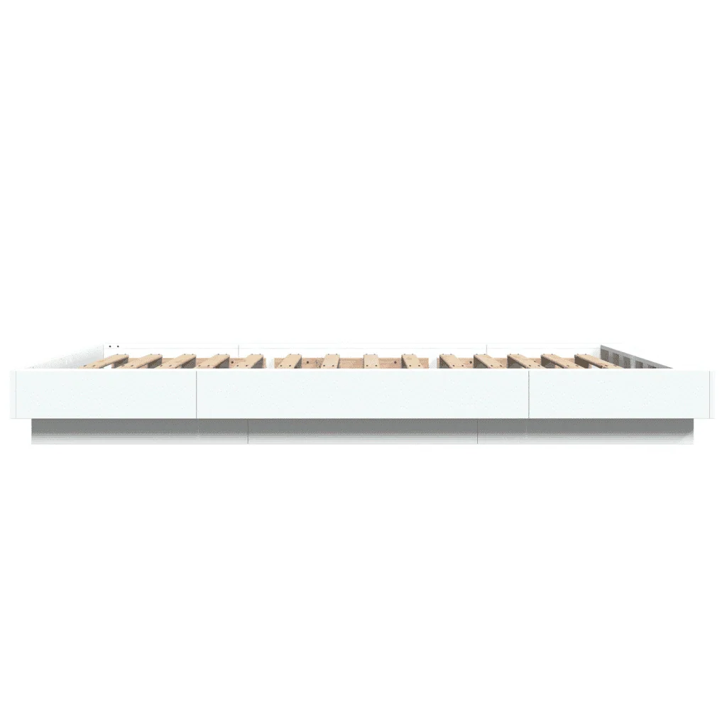 Letto matrimoniale | Letto per adulti | Giroletto Bianco 140x190 cm in Legno Multistrato - Image 5