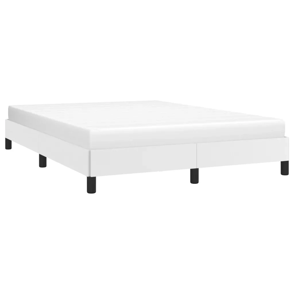 Letto matrimoniale | Letto per adulti | Giroletto Bianco 140x190 cm in Similpelle - Image 3