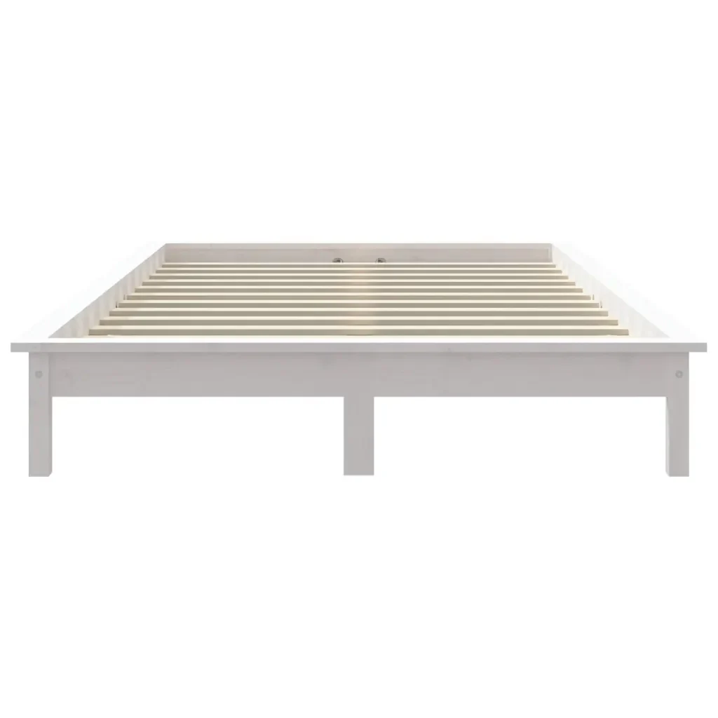 Letto matrimoniale | Letto per adulti | Giroletto Bianco 140x200 cm in Legno Massello di Pino - Image 5