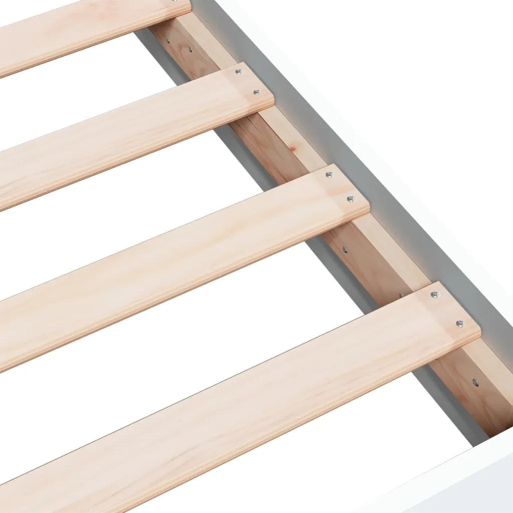 Letto matrimoniale | Letto per adulti | Giroletto Bianco 140x200 cm in Legno Multistrato - Image 7
