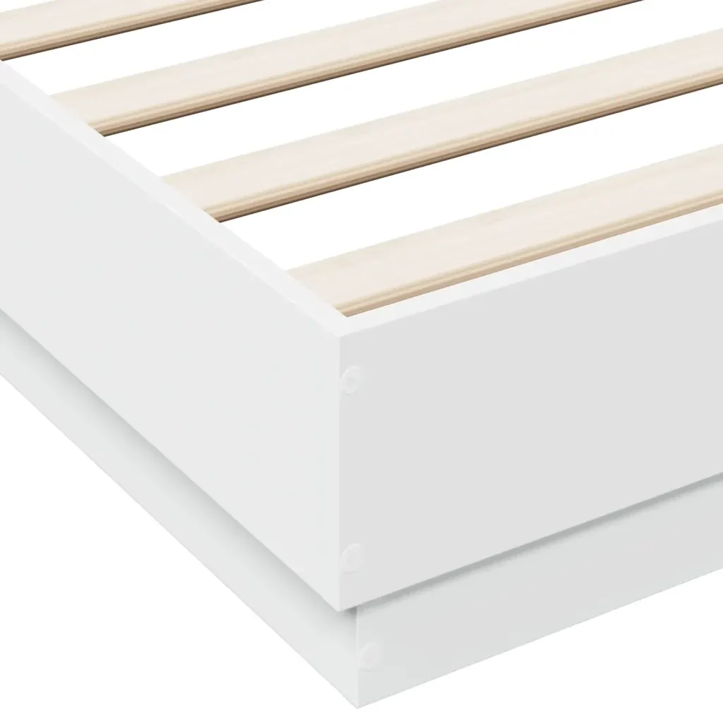 Letto matrimoniale | Letto per adulti | Giroletto Bianco 140x200 cm in Legno Multistrato - Image 7