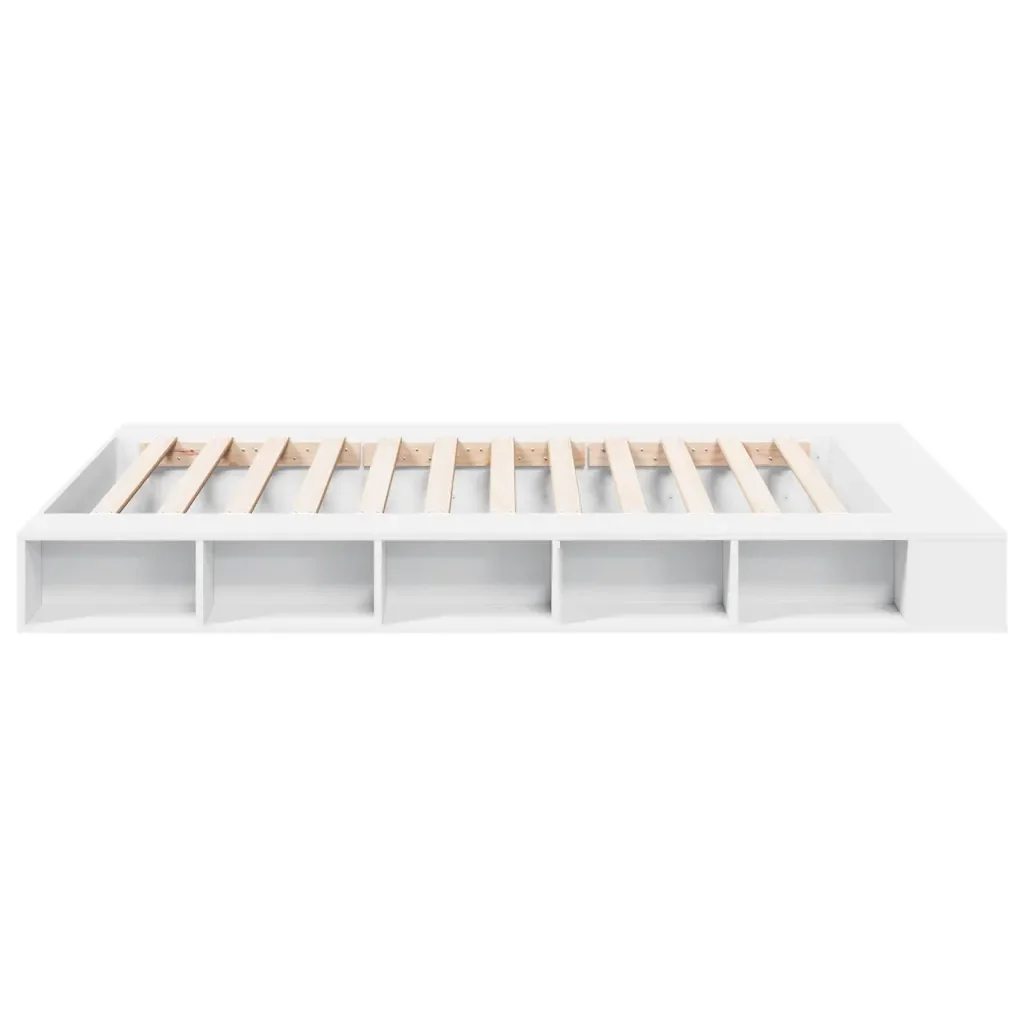 Letto matrimoniale | Letto per adulti | Giroletto Bianco 140x200 cm in Legno Multistrato - Image 5