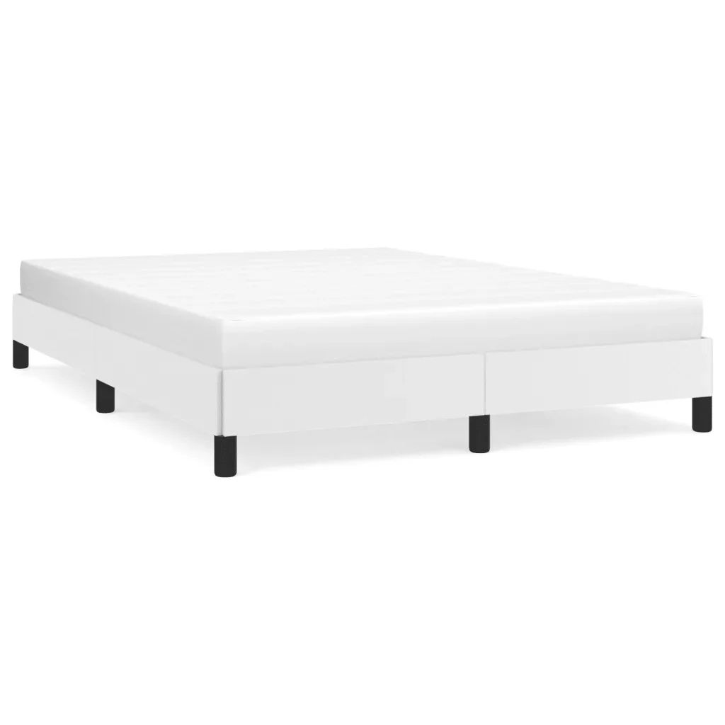 Letto matrimoniale | Letto per adulti | Giroletto Bianco 140x200 cm in Similpelle