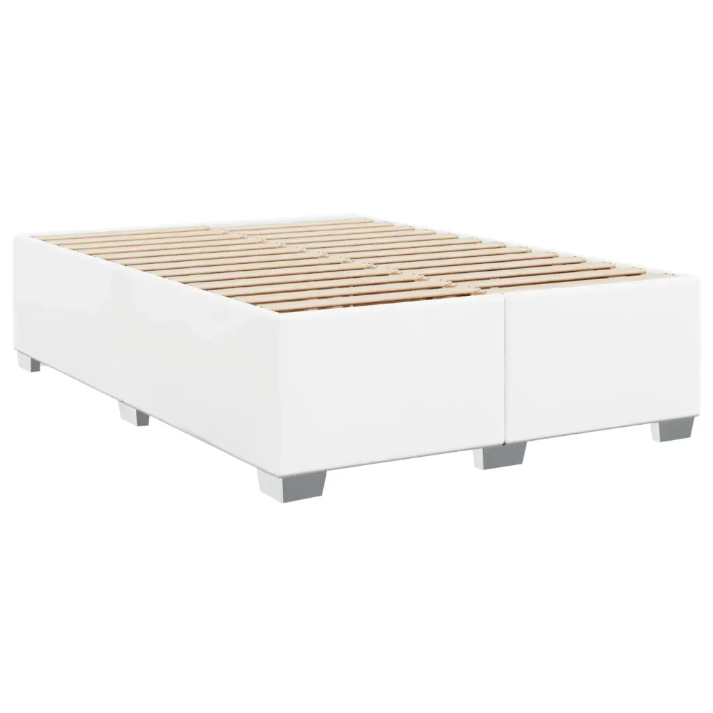 Letto matrimoniale | Letto per adulti | Giroletto Bianco 140x200 cm in Similpelle - Image 4