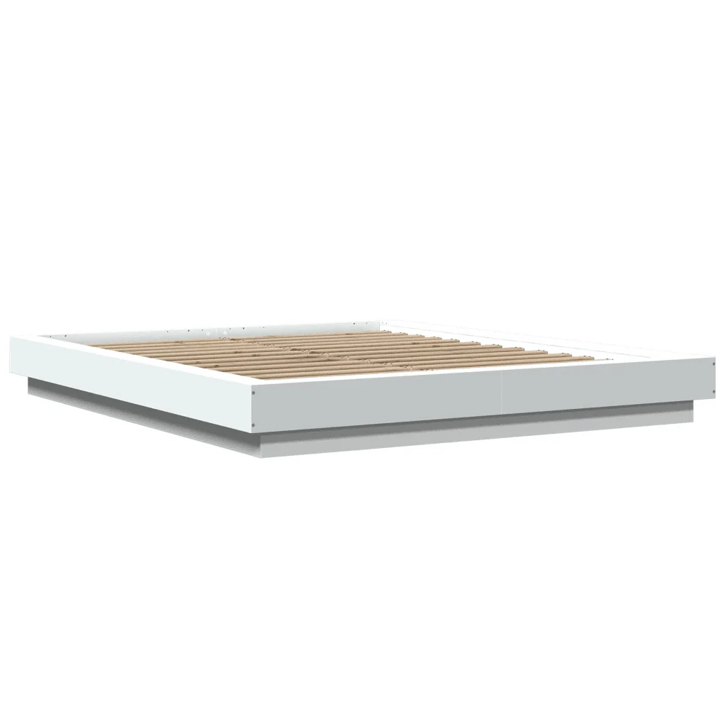 Letto matrimoniale | Letto per adulti | Giroletto Bianco 150x200 cm in Legno Multistrato - Image 3