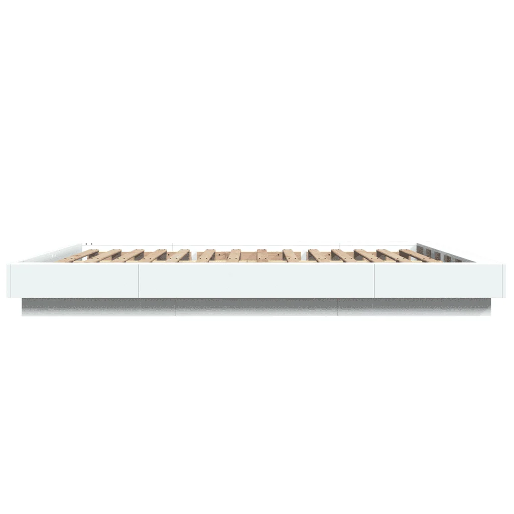 Letto matrimoniale | Letto per adulti | Giroletto Bianco 150x200 cm in Legno Multistrato - Image 5