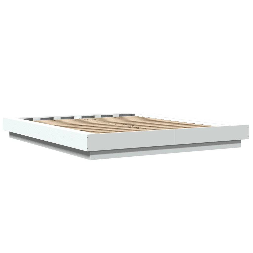 Letto matrimoniale | Letto per adulti | Giroletto Bianco 150x200 cm in Legno Multistrato - Image 6
