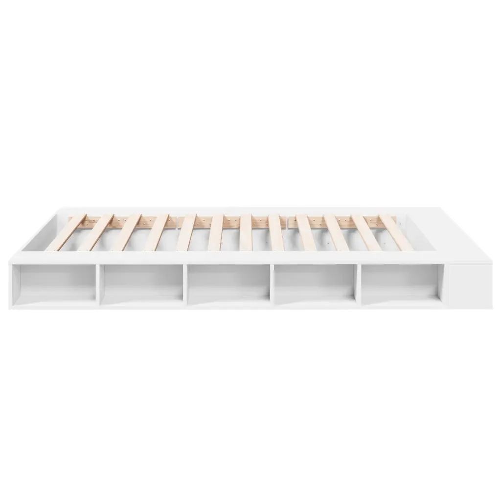 Letto matrimoniale | Letto per adulti | Giroletto Bianco 150x200 cm in Legno Multistrato - Image 5