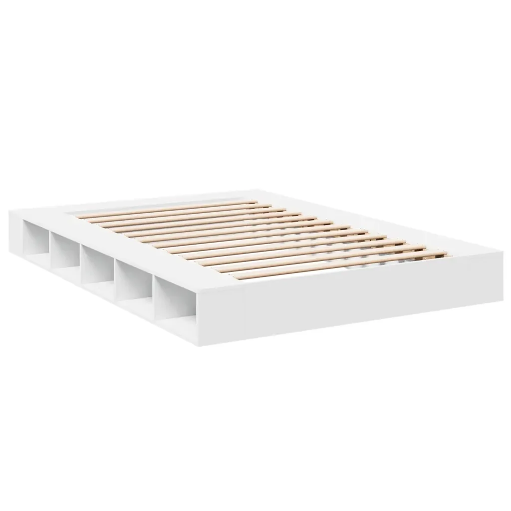 Letto matrimoniale | Letto per adulti | Giroletto Bianco 150x200 cm in Legno Multistrato - Image 6