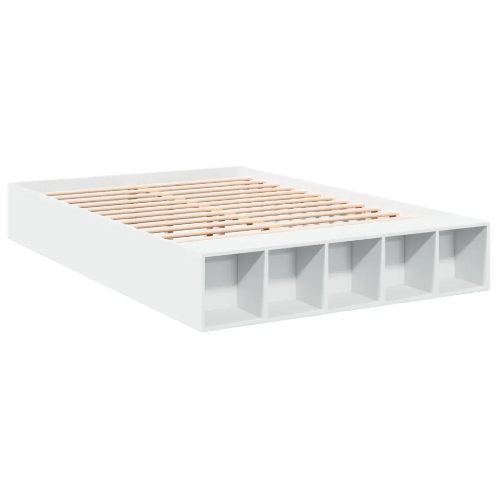 Letto matrimoniale | Letto per adulti | Giroletto Bianco 150x200 cm in Legno Multistrato - Image 3