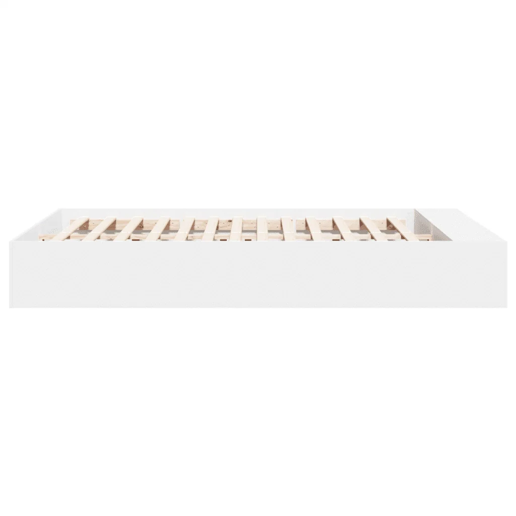 Letto matrimoniale | Letto per adulti | Giroletto Bianco 150x200 cm in Legno Multistrato - Image 5