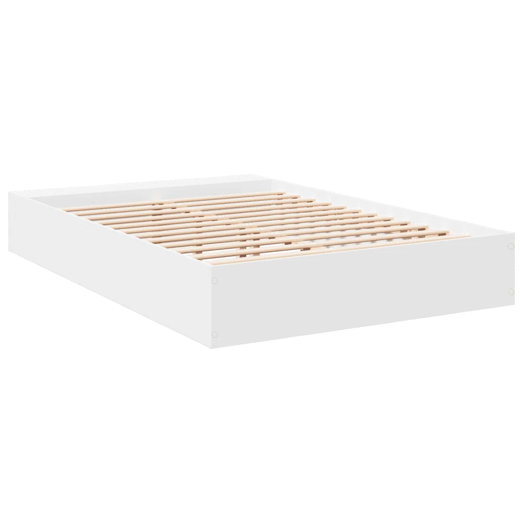 Letto matrimoniale | Letto per adulti | Giroletto Bianco 150x200 cm in Legno Multistrato - Image 6