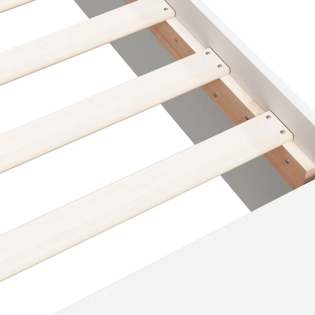 Letto matrimoniale | Letto per adulti | Giroletto Bianco 150x200 cm in Legno Multistrato - Image 8