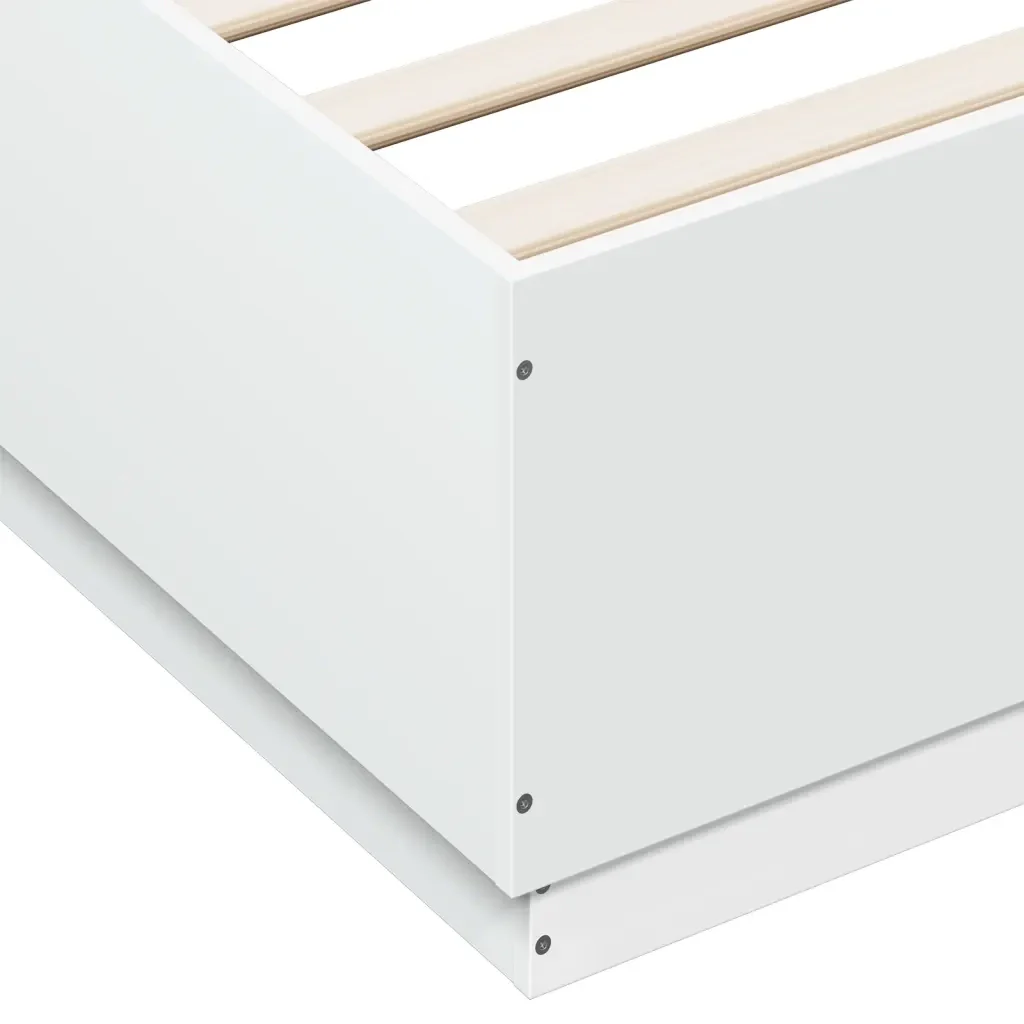 Letto matrimoniale | Letto per adulti | Giroletto Bianco 150x200 cm in Legno Multistrato - Image 7