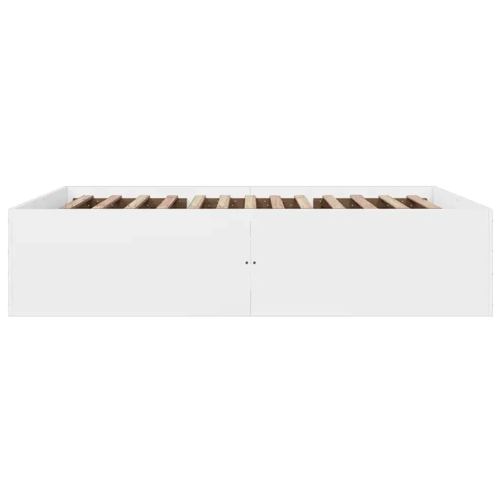 Letto matrimoniale | Letto per adulti | Giroletto Bianco 150x200 cm in Legno Multistrato - Image 5