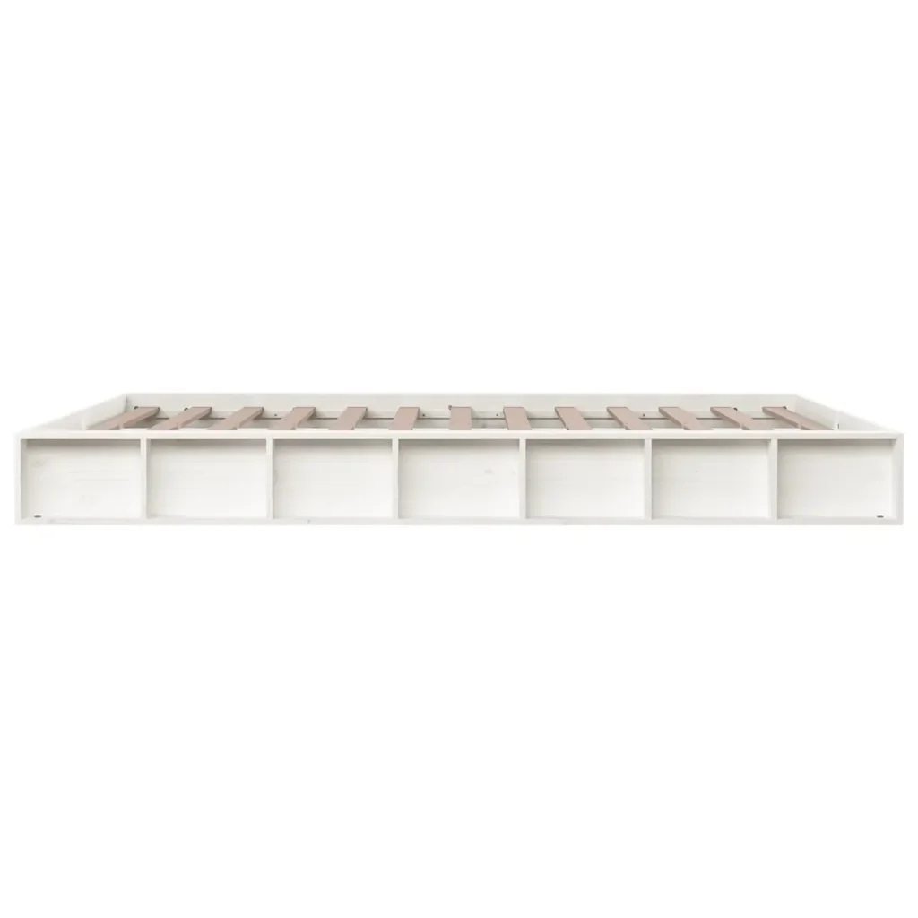 Letto matrimoniale | Letto per adulti | Giroletto Bianco 160x200 cm in Legno Massello - Image 5